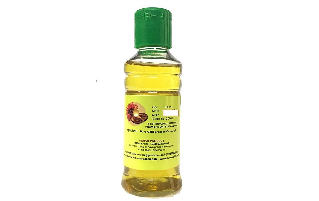 Aureole Pure Cold Pressed Castor Oil   Bottle  300 millilitre